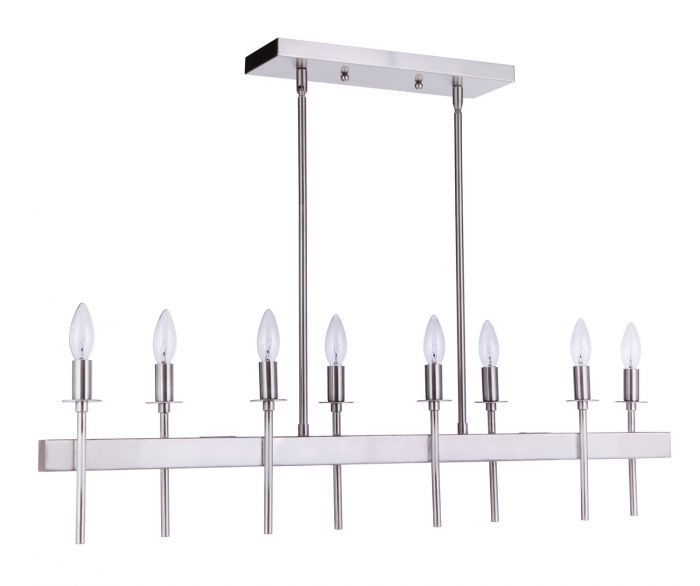 Steel Frame with Candle Light Linear Chandelier
