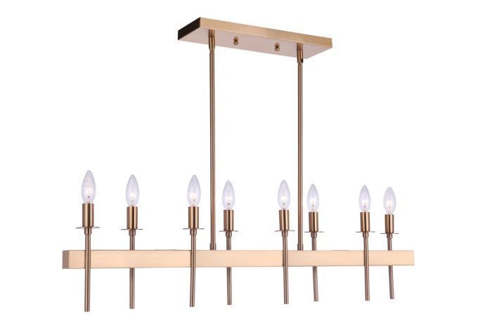 Steel Frame with Candle Light Linear Chandelier