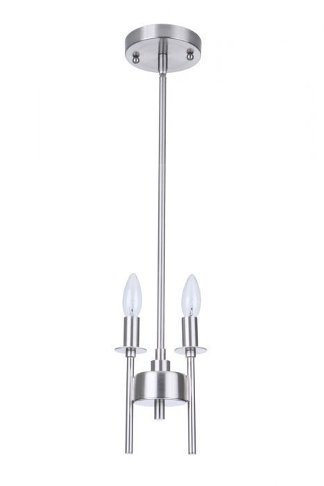 Steel Frame with Candle Light Pendant in Brushed Polished Nickel by Craftmade