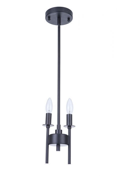 Steel Frame with Candle Light Pendant in Flat Black by Craftmade