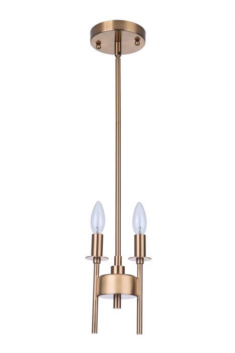 Steel Frame with Candle Light Pendant in Satin Brass by Craftmade