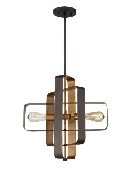 Aged Bronze Brushed Rectangular Frame Pendant / Chandelier, 11", by Craftmade