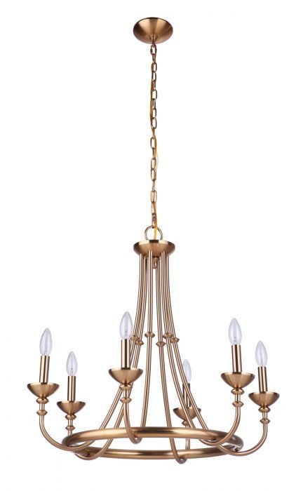 Steel Curve Arm Ring Chandelier in Satin Brass by Craftmade