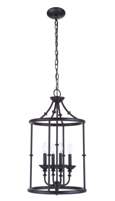 Steel Ring Open Air Frame Pendant in Flat Black by Craftmade