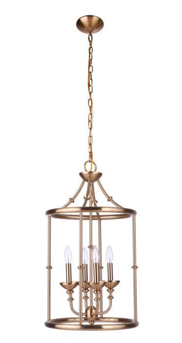 Steel Ring Open Air Frame Pendant in Satin Brass by Craftmade