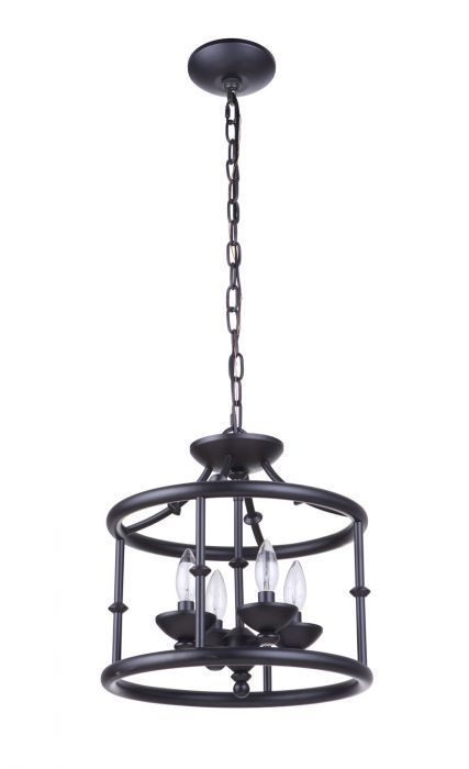 Steel Ring Open Air Frame Pendant in Flat Black by Craftmade