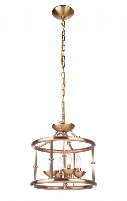 Steel Ring Open Air Frame Pendant in Satin Brass by Craftmade
