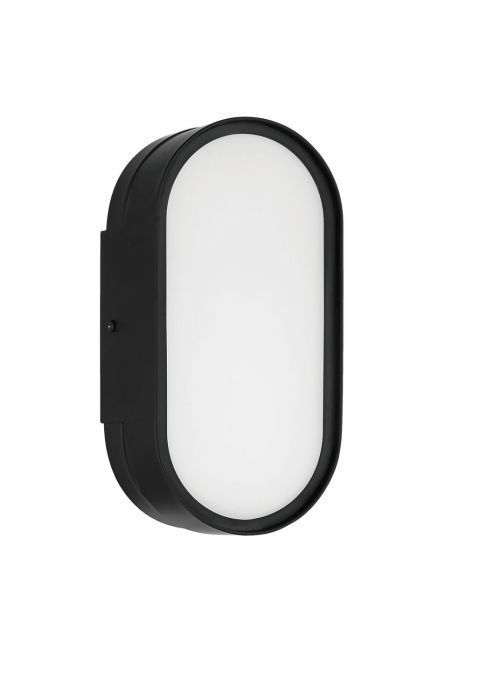 LED Steel Oval Frame with White Frosted Glass Shade Wall Sconce in Flat Black by Craftmade