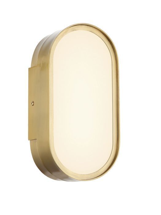 LED Steel Oval Frame with White Frosted Glass Shade Wall Sconce by Craftmade - view 4