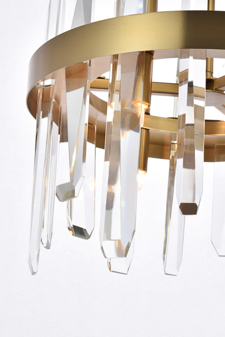 Steel Ring Frame with Clear Crystal Rod Pendant by Elegant - view 6