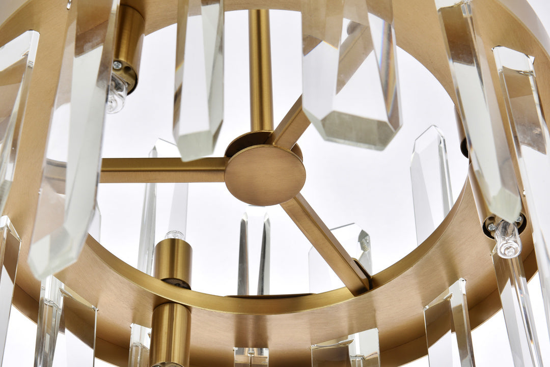 Steel Ring Frame with Clear Crystal Rod Pendant by Elegant - view 7