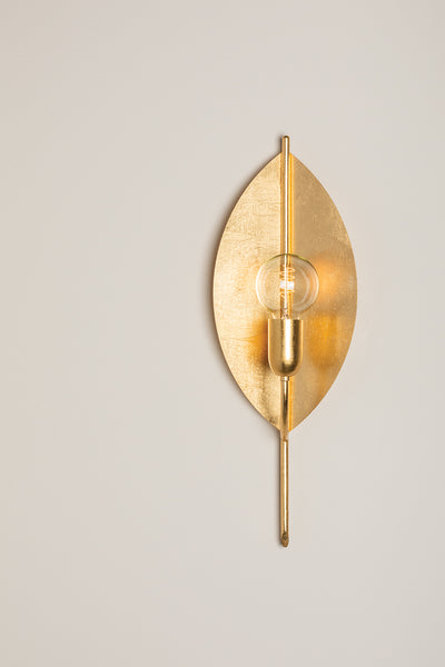 Vintage Gold Leaf Frame with Curve Arm Wall Sconce