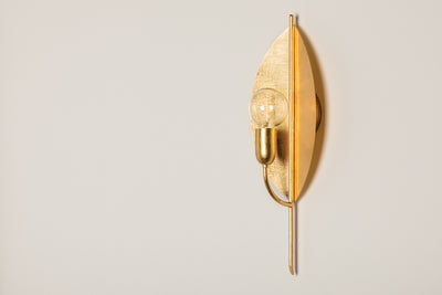 Vintage Gold Leaf Frame with Curve Arm Wall Sconce