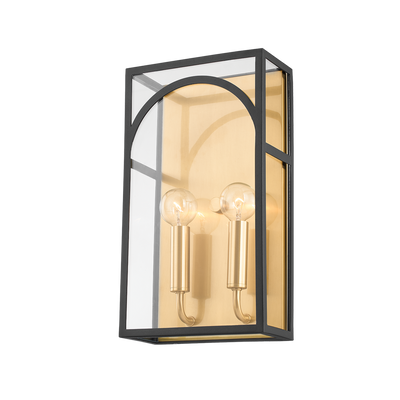 Steel Rectangular Frame with Clear Glass Shade Wall Sconce
