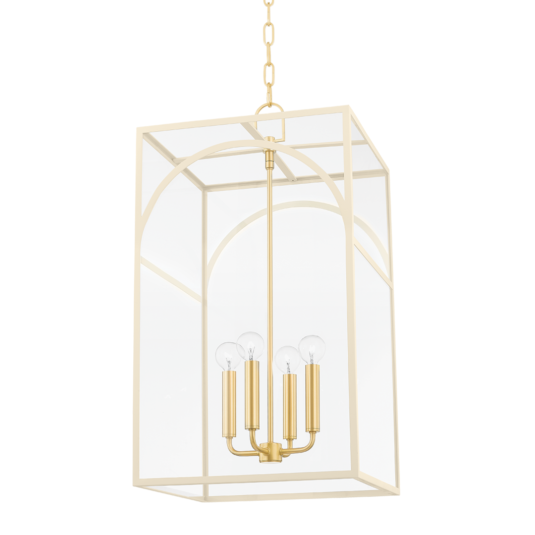 Steel Rectangular Frame with Clear Glass Shade Pendant