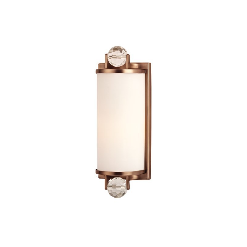 Steel Frame with Prismatic Crystal Cap and Glass Rod Shade Wall Sconce