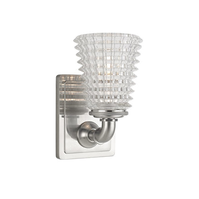 Steel Frame with Clear Prismatic Glass Shade Wall Sconce