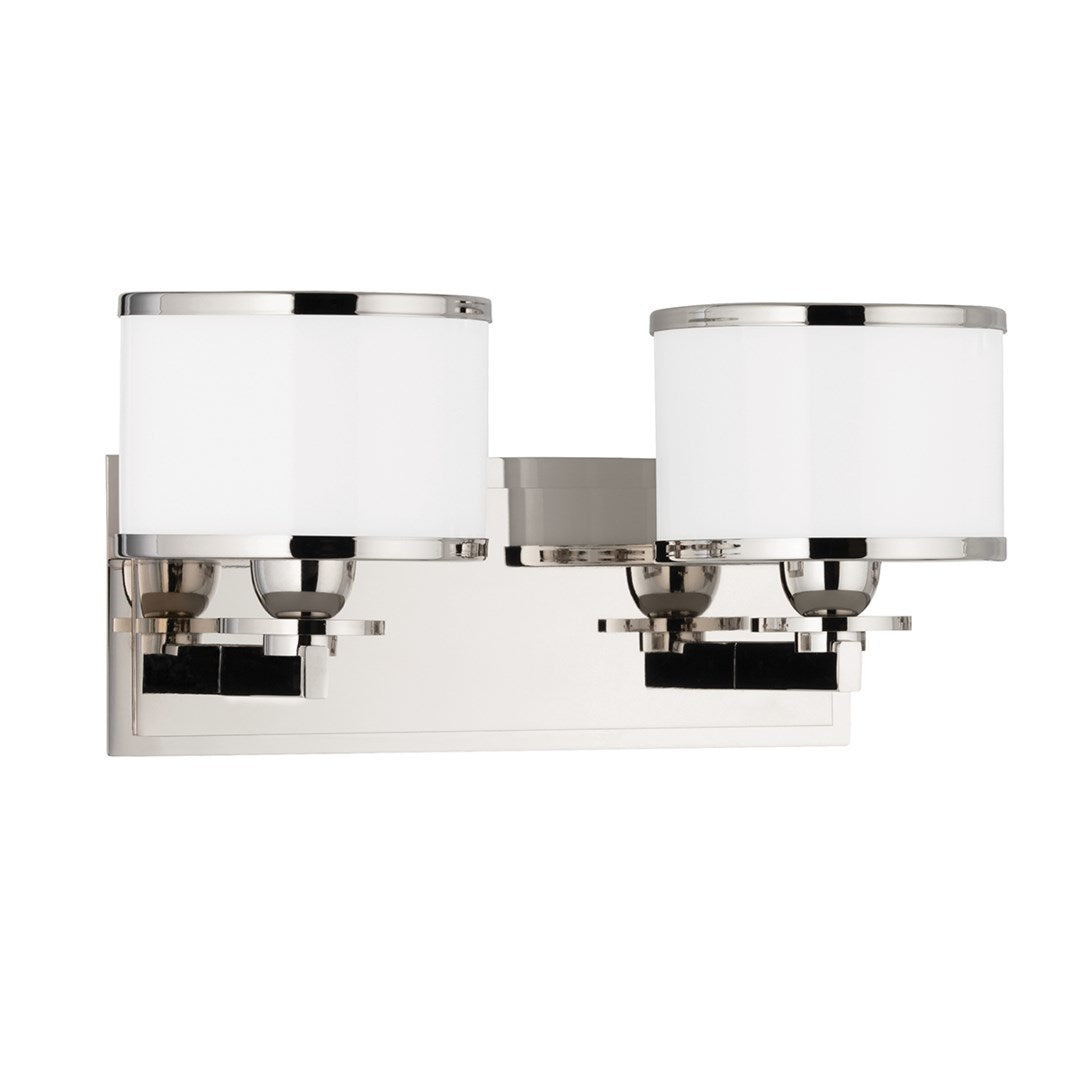 Steel Frame with Opal Glossy Glass Shade Vanity Light