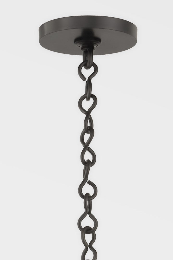 Steel Ring Patterned Frame with Clear Glass Shade Single Pendant