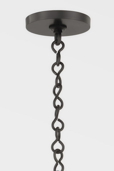 Steel Ring Patterned Frame with Clear Glass Shade Single Pendant