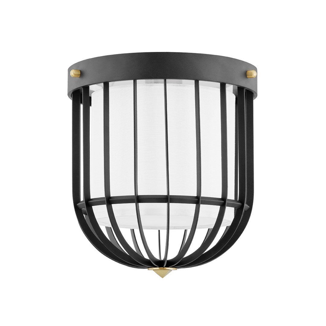 Steel Caged Frame with Belgian Linen Shade Flush Mount