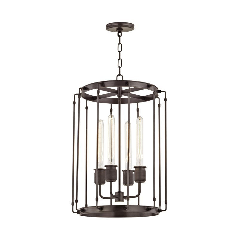 Steel Open Air Cylindrical Frame Round Pendant