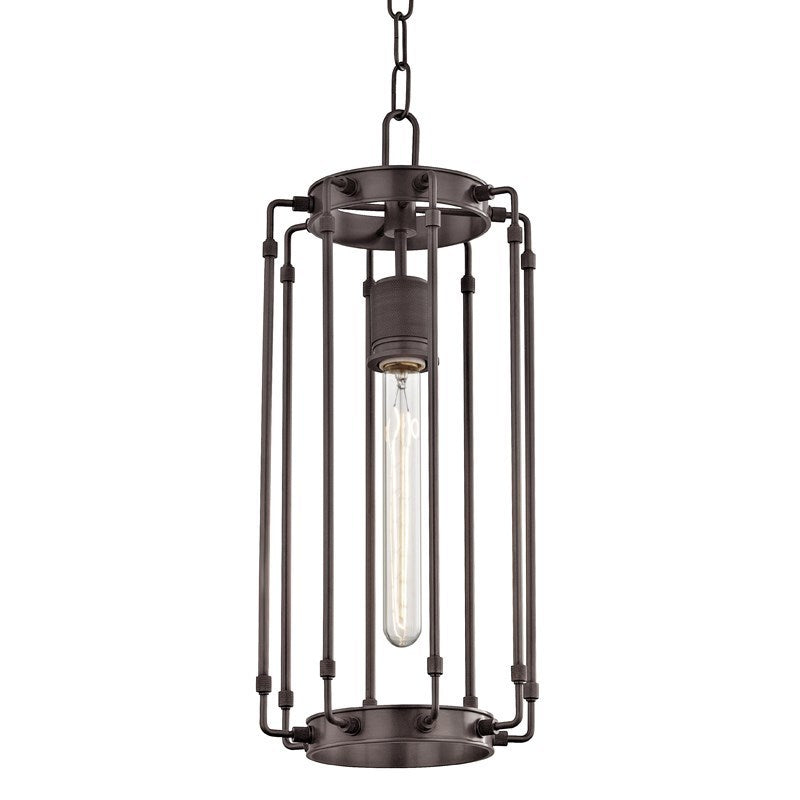 Steel Open Air Cylindrical Frame Round Pendant