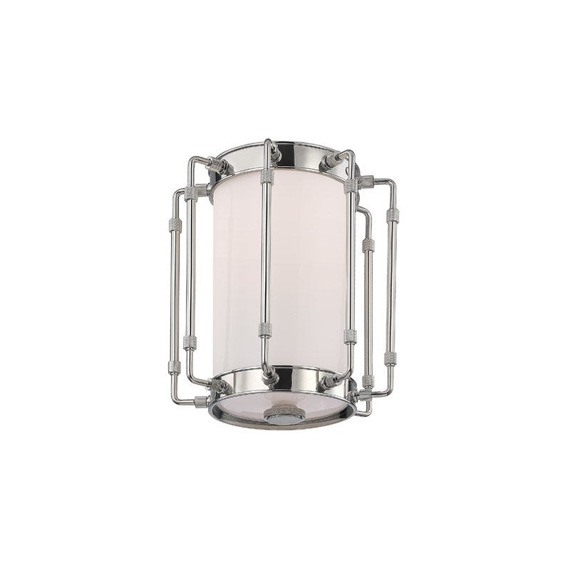 LED Polished Nickel Frame with Opal Glass Shade Flush Mount