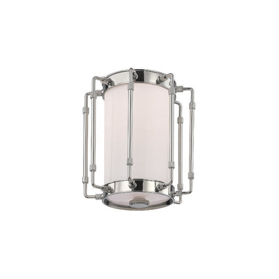 LED Polished Nickel Frame with Opal Glass Shade Flush Mount