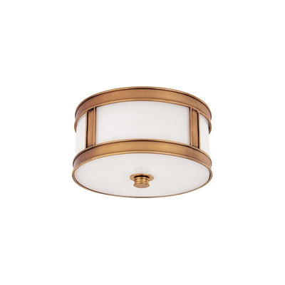 Steel Frame with Opal Drum Glass Shade Flush Mount