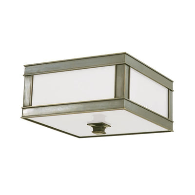 Steel Square Frame with Opal Glass Shade Flush Mount