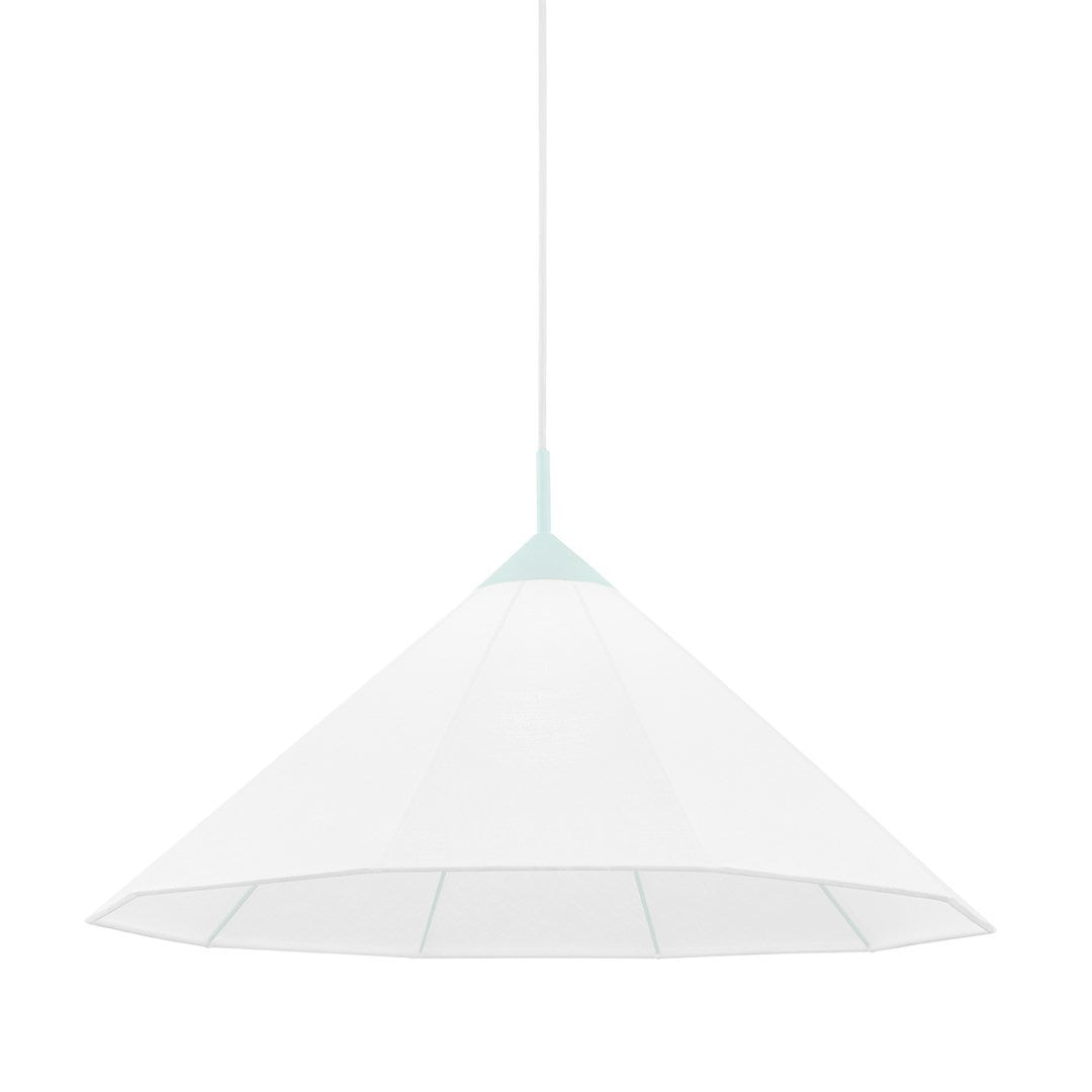 Steel Frame with Conical Fabric Shade Chandelier