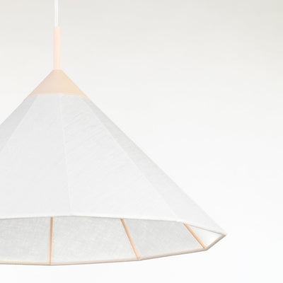 Steel Frame with Conical Fabric Shade Chandelier