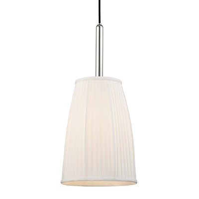 Steel Frame with Faux Silk Off White Shade Pendant