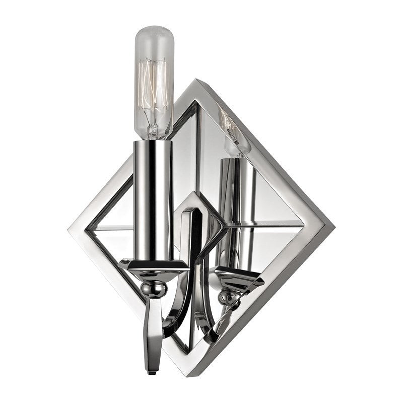 Steel Diamond Frame with Mirror Back Plate Wall Sconce