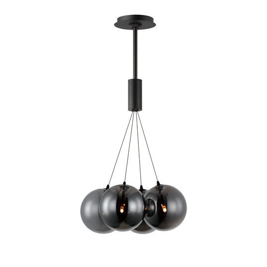 Burst - Multiple Light LED Pendant in Black with Smoke Glass by ET2 Lighting