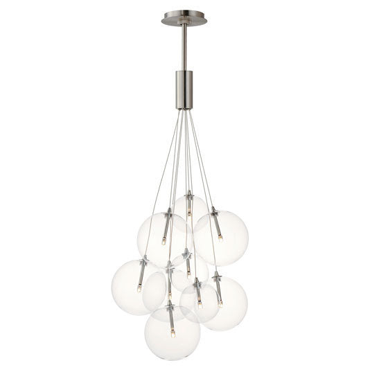 Steel Frame with Clusters of Glass Globes Pendant