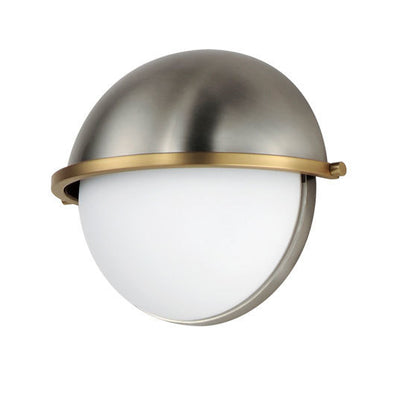 Steel Frame with Satin White Glass Globe Shade Wall Sconce