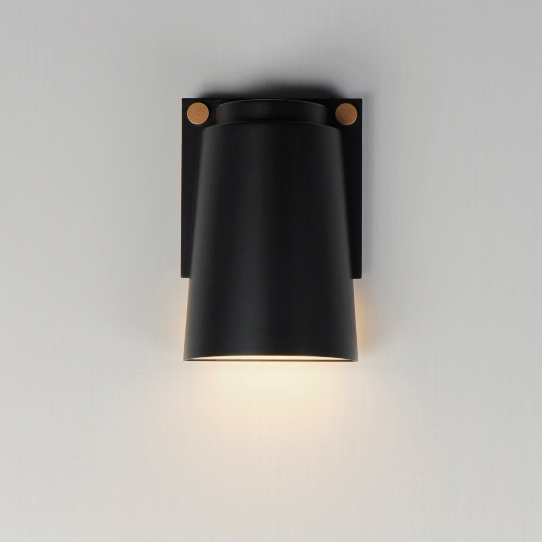 LED Black with Antique Brass Frame with Acrylic Diffuser Outdoor Wall Sconce