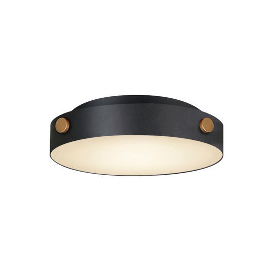 LED Black with Antique Brass Frame with Acrylic Diffuser Flush Mount