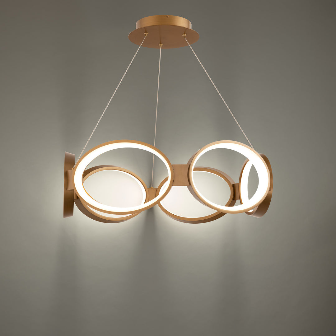 LED Steel Ring Frame with Acrylic Diffuser Chandelier