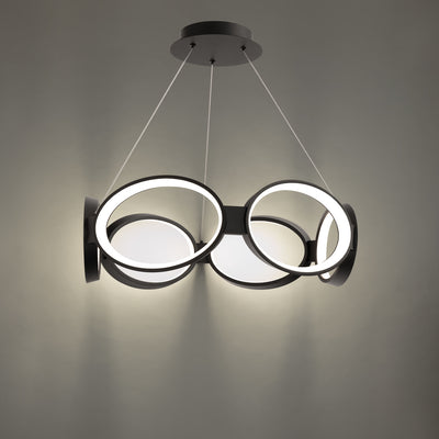 LED Steel Ring Frame with Acrylic Diffuser Chandelier