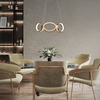 LED Steel Ring Frame with Acrylic Diffuser Chandelier