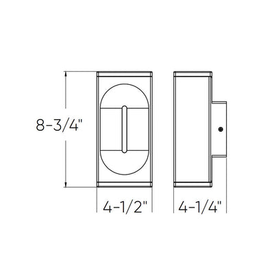 LED Black Rectangular Frame with Acrylic Diffuser Outdoor Wall Sconce