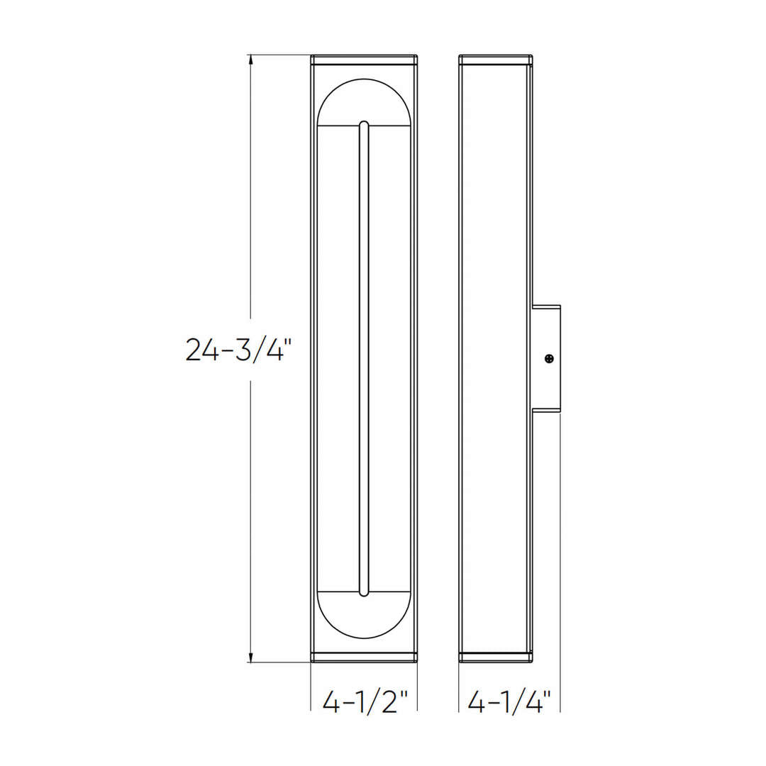 LED Black Rectangular Frame with Acrylic Diffuser Outdoor Wall Sconce