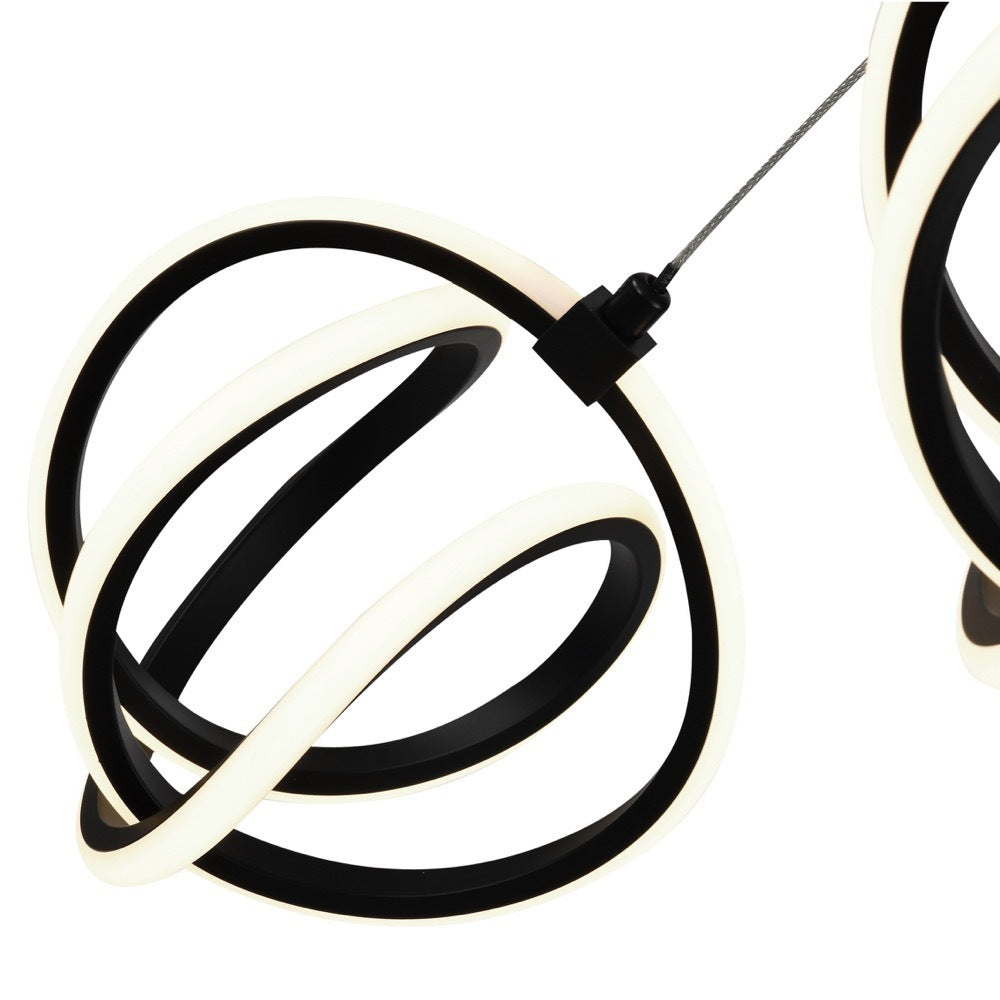LED Black Circular Frame with Acrylic Diffuser Linear Pendant