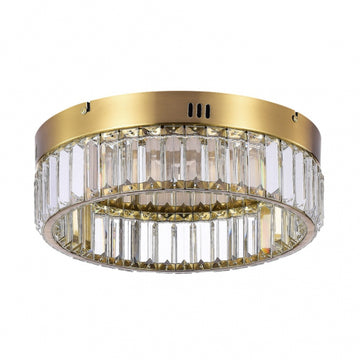LED Steel Ring Frame with Clear Crystal Flush Mount