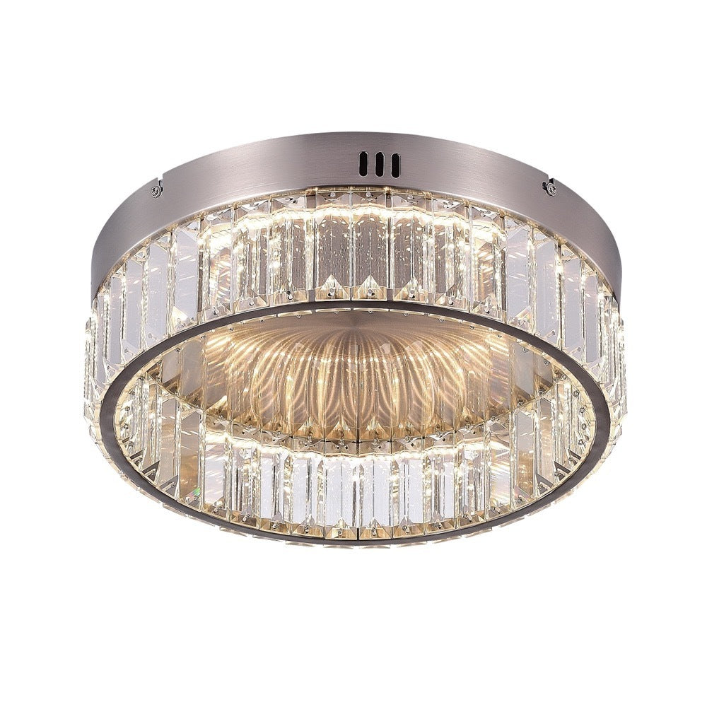 LED Steel Ring Frame with Clear Crystal Flush Mount