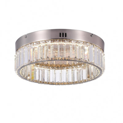 LED Steel Ring Frame with Clear Crystal Flush Mount