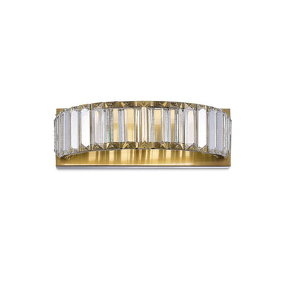 LED Steel Half Ring Frame with Clear Crystal Wall Sconce
